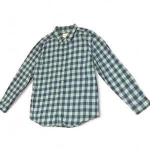 American Eagle Men’s Super Soft Flannel Checkered Green Blue Button Up XXL EUC
